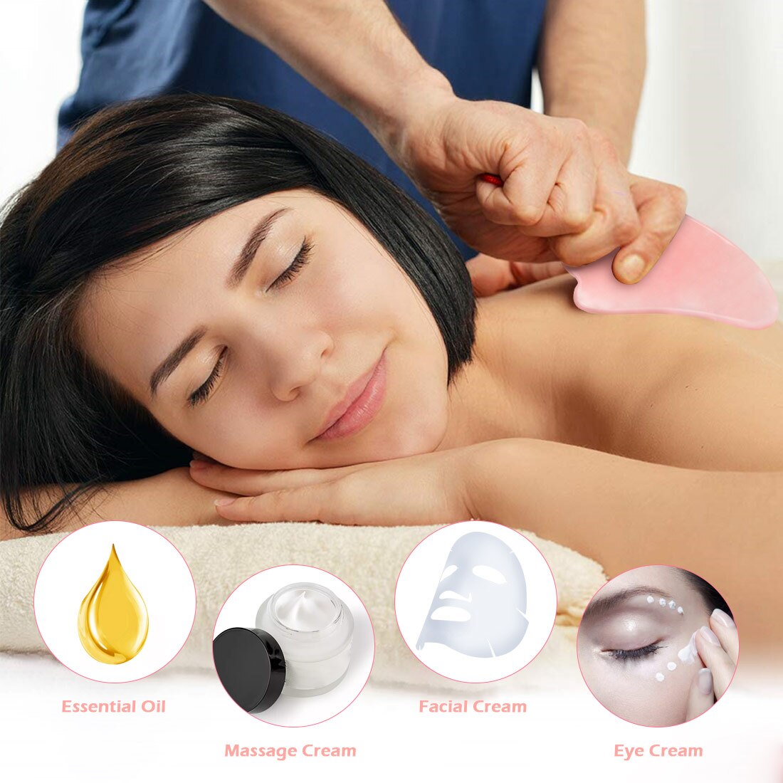 Gua sha pendant un soin du visage