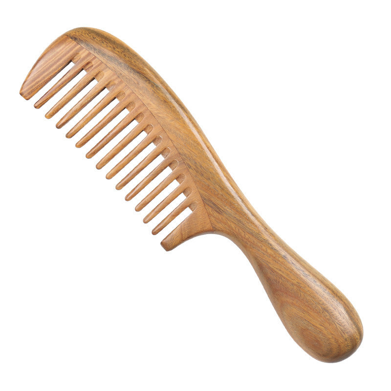 Peigne en bois de santal vert, dents larges