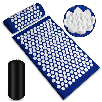 Tapis et coussin d'acupression, bleu