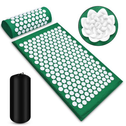 Tapis et coussin d'acupression, vert