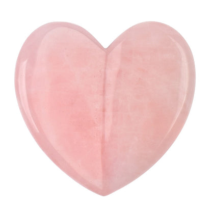 Gua sha en quartz rose, forme cœur
